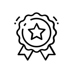 Canvas Print - star badge icon in editable style, distinguishing object
