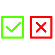© Riki - check mark icon. Tick and cross signs. Vector illustration.