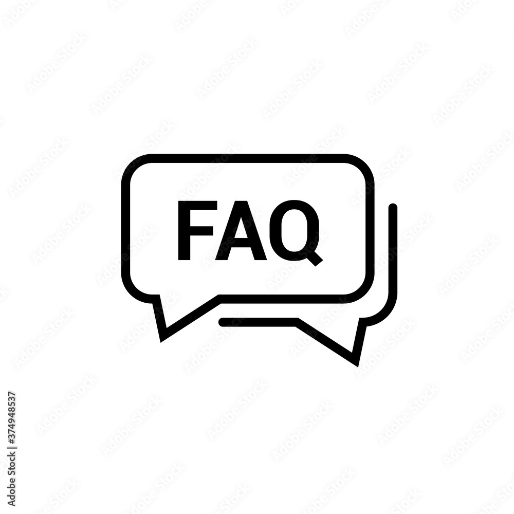 Faq help line design icon. Query frequently question speech vector information symbol - obrazy, fototapety, plakaty 
