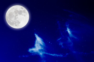 Wall Mural - Romantic Moon In Starry Night.