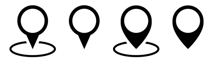 Poster - Map marker pointer icon set . Marker map icons symbol. Pointer map. GPS location.Black map markers collection design.Vector