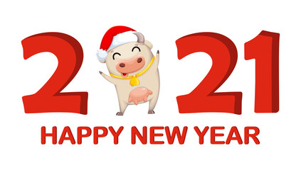 Poster - Cute cow cartoon character. Chinese New Year