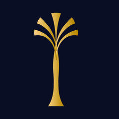 Art deco gold graphic element. Creative template in style of the 1920s for your design