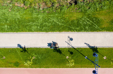 Wall Mural - sidewalk and bike path, top view
