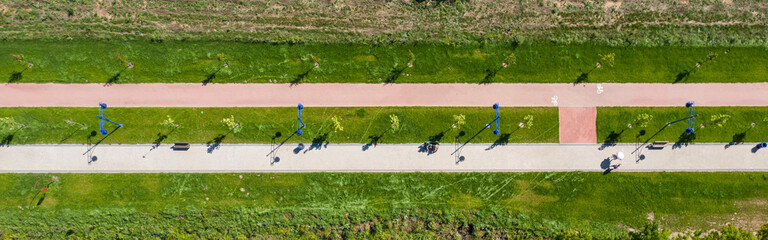 Wall Mural - sidewalk and bike path, top view
