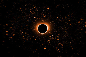 Wall Mural - black hole 3d illustration