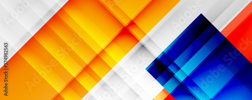 Fotografía Geometric abstract backgrounds with shadow lines, modern forms, rectangles, squares and fluid gradients