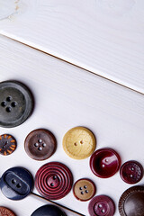 Poster - Background and texture of multicolored antique buttons