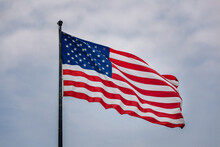 USA Flag Blowing In The Wind