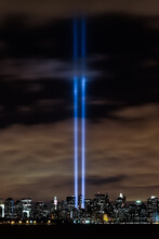 9 11 Tribute In Lights Next To World Trade Center