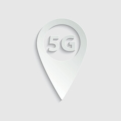 Poster - paper 5G internet map pointer icon vector