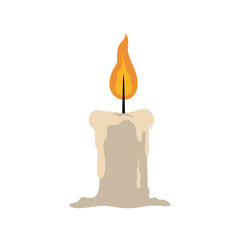 Wall Mural - burning candle flame hot celebration flat icon style