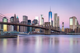 Fototapeta Mosty linowy / wiszący - New York City skyline in winter