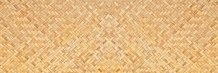 traditional handcraft woven bamboo texture for banner, weave wood pattern background.