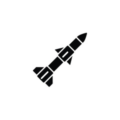 Wall Mural - Missile rocket icon vector on white