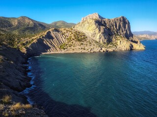 Wall Mural - view of the sea from the mountain, Crimea