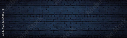 Fotografía Navy blue brick wall wide texture