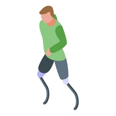 Poster - Running amputated legs man icon. Isometric of running amputated legs man vector icon for web design isolated on white background