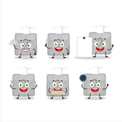 Canvas Print - Cartoon character of silver first button with various chef emoticons