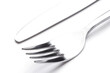 © Anna - Steel fork and knife isolated on a white background. Close up.