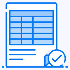 Poster - 
Checkmark with frequency table, vector in editable style 
