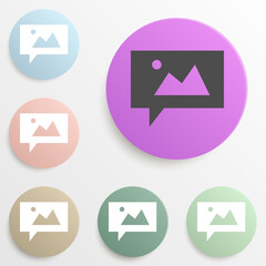 Poster - bubble description of nature badge color set. Simple glyph, flat vector of web icons for ui and ux, website or mobile application