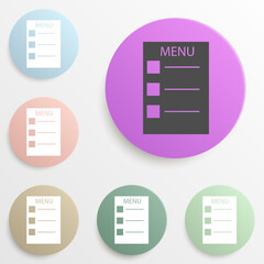 Poster - restaurant menu badge color set. Simple glyph, flat vector of web icons for ui and ux, website or mobile application