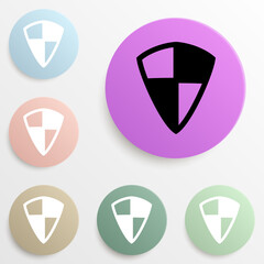 Poster - shield badge color set. Simple glyph, flat vector of web icons for ui and ux, website or mobile application