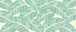 Luxury leaf art deco wallpaper. Nature background vector. Floral pattern with tropical plant line art on trendy color background. Vector illustration.