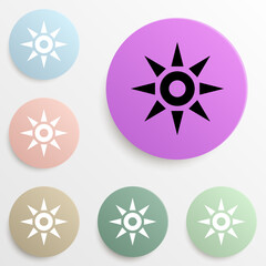 Poster - the sun badge color set. Simple glyph, flat vector of web icons for ui and ux, website or mobile application