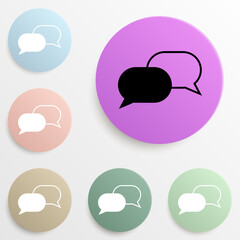 Poster - communication bubbles badge color set. Simple glyph, flat vector of web icons for ui and ux, website or mobile application