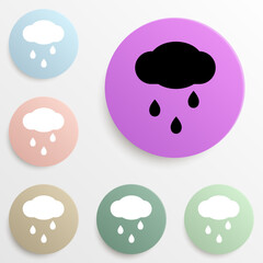 Poster - rainy cloud badge color set. Simple glyph, flat vector of web icons for ui and ux, website or mobile application