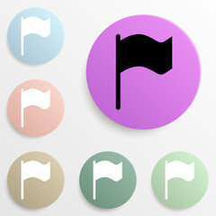 Poster - flag badge color set. Simple glyph, flat vector of web icons for ui and ux, website or mobile application