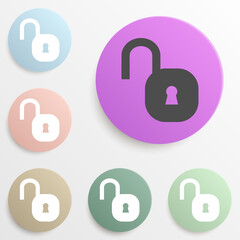 Poster - open lock badge color set. Simple glyph, flat vector of web icons for ui and ux, website or mobile application