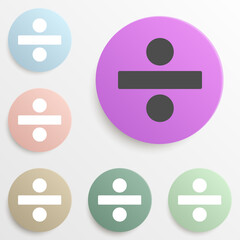 Poster - division sign badge color set. Simple glyph, flat vector of web icons for ui and ux, website or mobile application