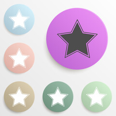 Poster - star badge color set. Simple glyph, flat vector of web icons for ui and ux, website or mobile application
