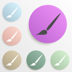 Poster - brush badge color set. Simple glyph, flat vector of web icons for ui and ux, website or mobile application