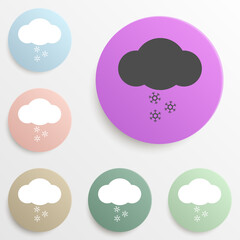Poster - snow cloud badge color set. Simple glyph, flat vector of web icons for ui and ux, website or mobile application