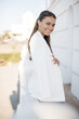 © GTeam - Beautiful smiling happy woman in casual wear outdoor