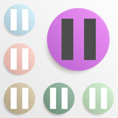Poster - pause sign badge color set. Simple glyph, flat vector of web icons for ui and ux, website or mobile application