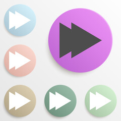 Poster - fast forward badge color set. Simple glyph, flat vector of web icons for ui and ux, website or mobile application