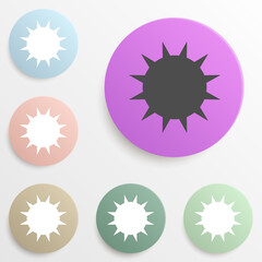 Poster - the sun badge color set. Simple glyph, flat vector of web icons for ui and ux, website or mobile application