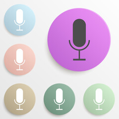 Poster - microphone badge color set. Simple glyph, flat vector of web icons for ui and ux, website or mobile application