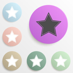 Poster - star badge color set. Simple glyph, flat vector of web icons for ui and ux, website or mobile application
