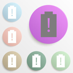 Poster - Empty battery badge color set. Simple glyph, flat vector of web icons for ui and ux, website or mobile application