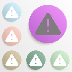 Poster - attention sign with exclamation mark badge color set. simple glyph, flat vector of web icons for ui 