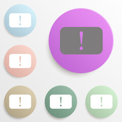 Poster - Warning badge color set. Simple glyph, flat vector of web icons for ui and ux, website or mobile application