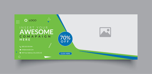 Wall Mural - corporate facebook cover page timeline web ad banner template design with photo place modern layout 