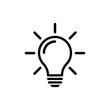 Bulb light vector icon. Lighting Electric lamp. Electricity, shine. Light Bulb icon vector, isolated on background. Bulb light icon - Idea sign, solution. Bulb light symbol Energy.