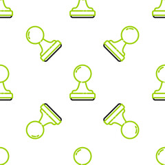 Poster - Line Stamp icon isolated seamless pattern on white background. Vector Illustration.